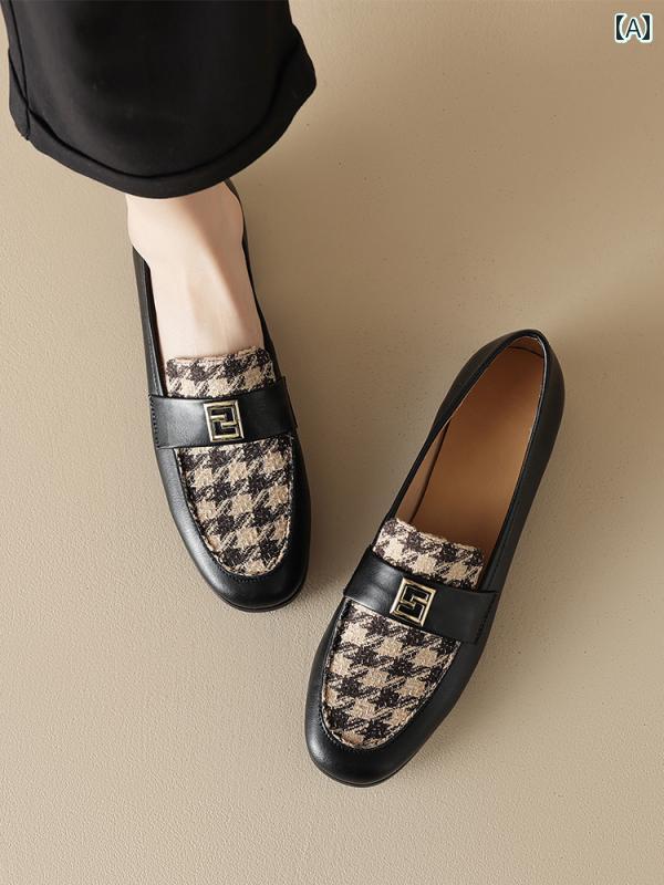 ローファー レディース 通学 通勤 学生 カレッジ 仕事 オフィス 春秋 ラウンドトゥ 女性用 ミディアム ヒール 太い ヒール 小さい フレグランス 深口 シングル シューズ 女性用 ソフト ソール