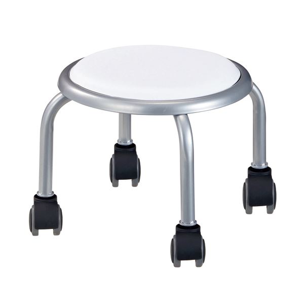 (まとめ）ローキャスターボン ホワイト／シルバー(×3セット)