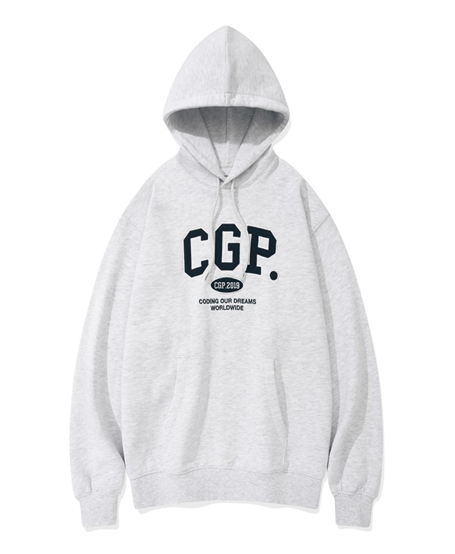 CODE GRAPHY CGP SQUARE LOGO HOODIE Light Gray CBDWUTH006MG