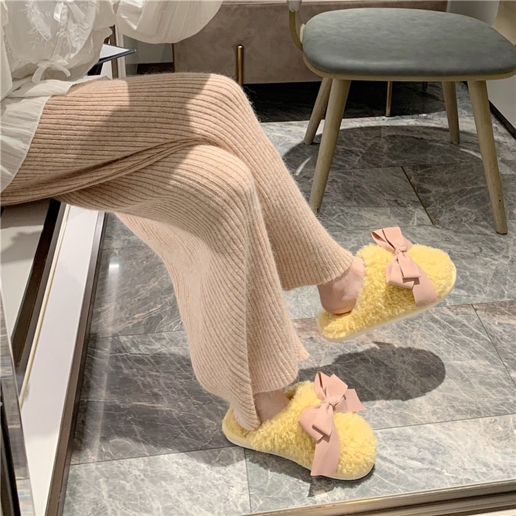 早い者勝ち レディース スリップ 可愛い 綿のスリッパ sweet系 蝶結び ぬいぐるみ スリッパ 4,812円