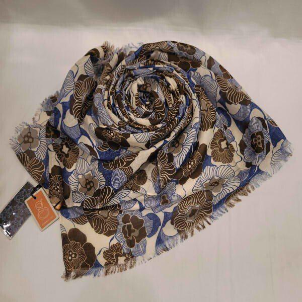 SIA007_輸入綿混紡フラワースカーフ