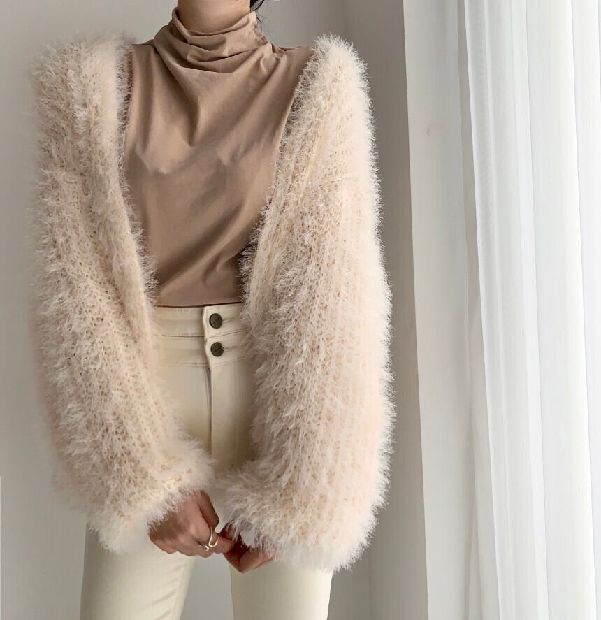 セータージャケット アウター ニットソー もこもこアウター l 長袖 ボリューム袖 萌袖 オフショルダー ワンショルダー もこもこ ふわふわ かわいい シンプル おしゃれ ラブリー キュート 無