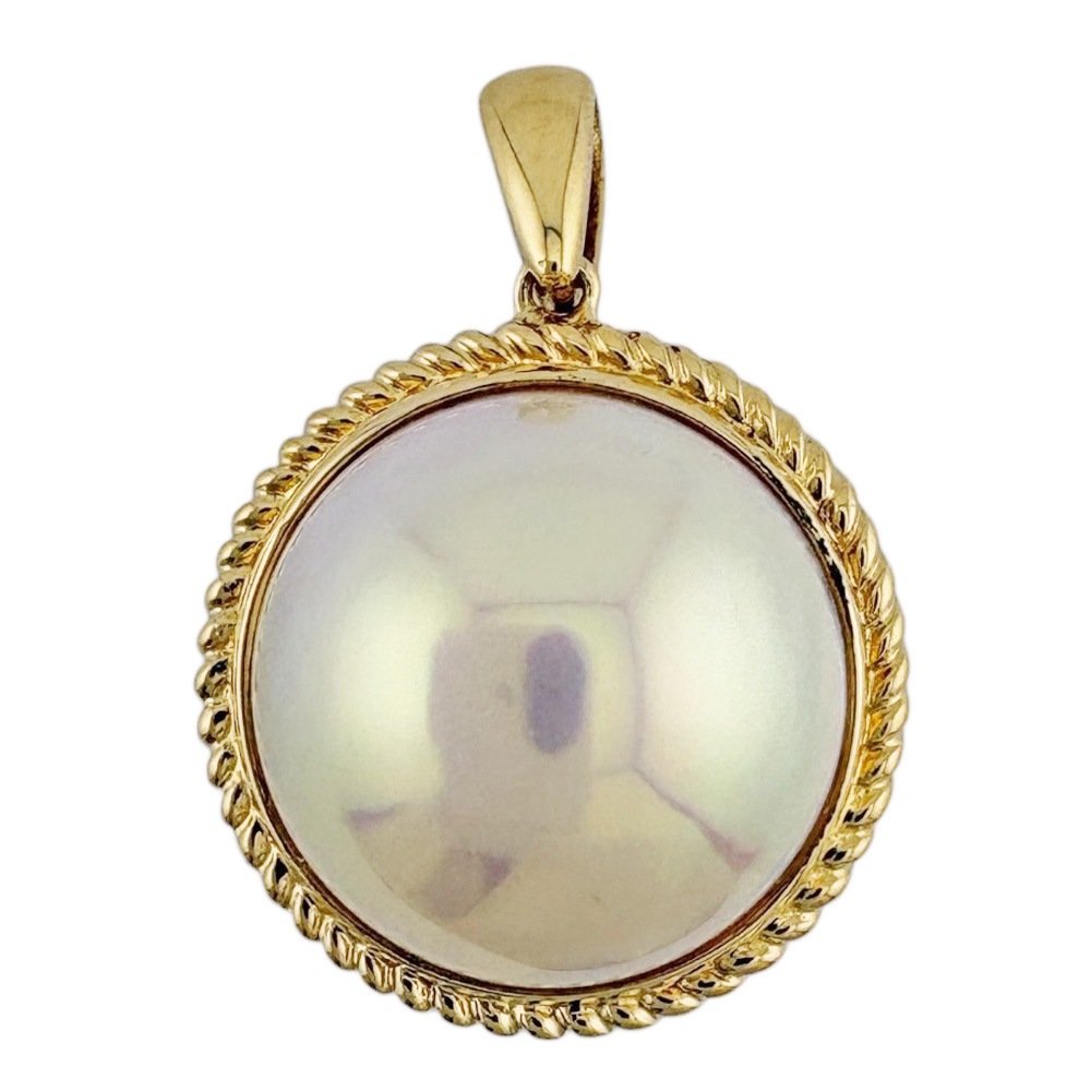 タサキ ペンダントトップ 18金 K18イエローゴールド マベパール TASAKI 中古 美品