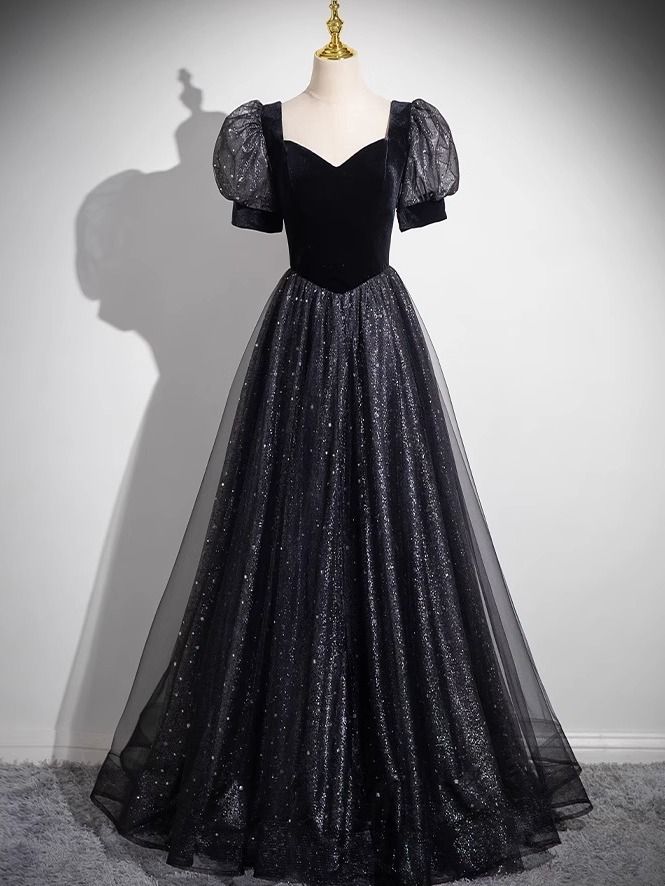 女性のネック付き黒いドレススリム2025気質ホストアート試験コーラスパフォーマンスコスム