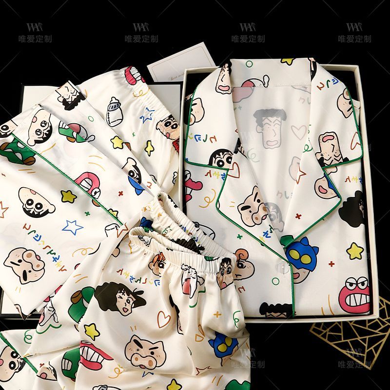 シルクパジャマ女【クレヨンしんちゃん】100% 绢糸夏に親友の誕生日プレゼント
