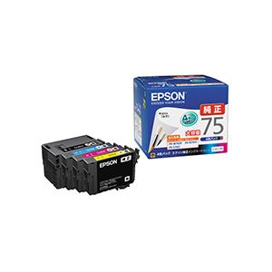 （まとめ） エプソン EPSON インクカートリッジ 大容量4色パック IC4CL75 1箱（4個：各色1個） (×3セット)