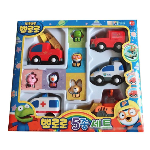 Pororo Friends 5 Mini Car & 5 Figures Set