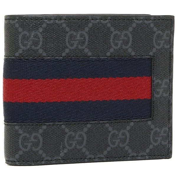 408826-KHN4N-1095　二折小銭財布PVCレザー ブラックネイビーレッド