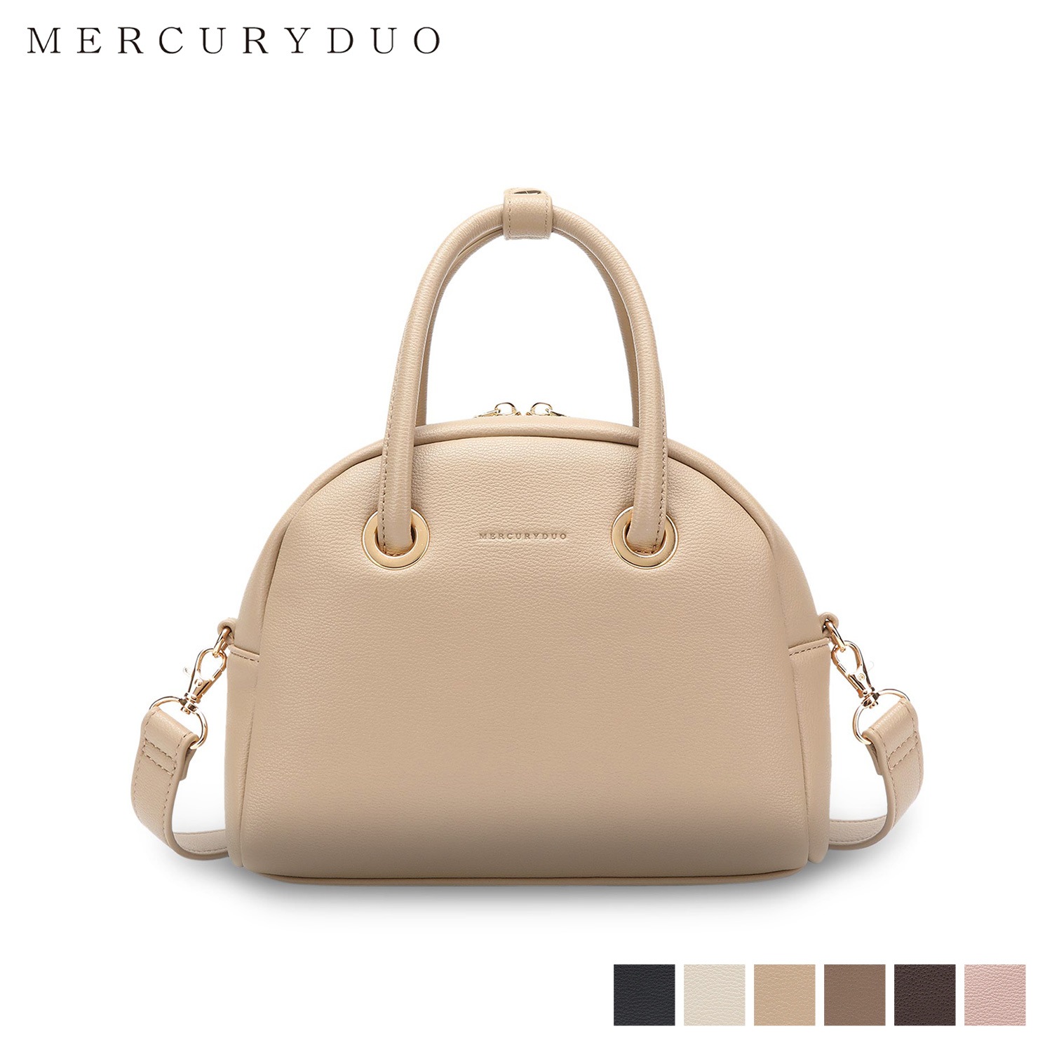 ミニボストン ショルダーバッグ メタルアイレット レディース MER-90510B