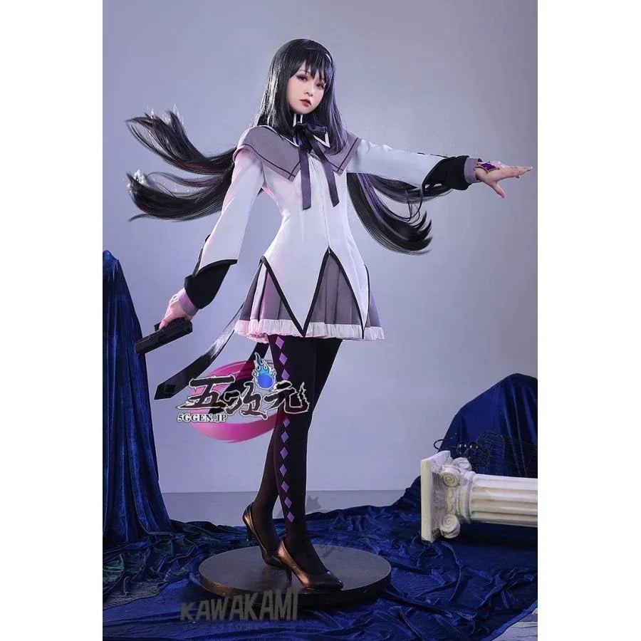 [在庫わずか]三分妄想　魔法少女まどかマギカ コスプレ　コスプレ　暁美 ほむら　衣装　 いしょう ウィッグ　1423