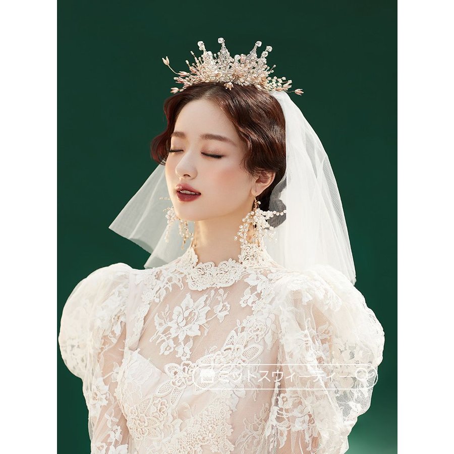 ウェディング 結婚式 二次会 ティアラ クラウン 花嫁 ブライダル 発表会 髪飾り ヘッドドレス ウ