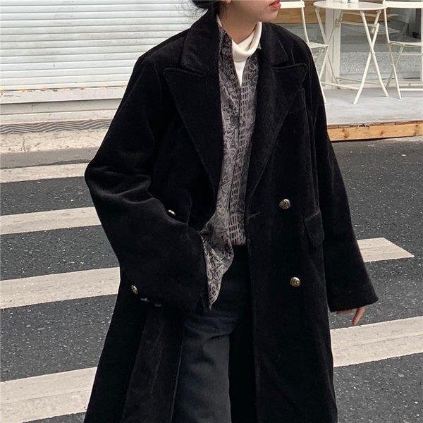 ロングコートチェスターコートコーデュロイコートジャケットアウターレディースファッション