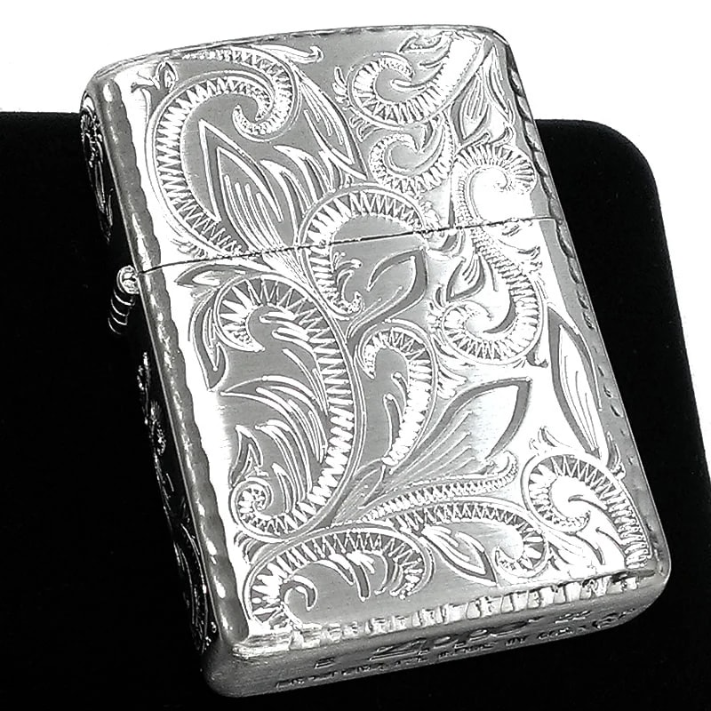ZIPPO アーマー クラッシックアラベスク ５面彫刻 ジッポ ライター 唐草 リーフ シルバー 両面コーナーリューター加工 銀 かっこいい 重厚 高級 美しい メンズ ギフト プレゼント