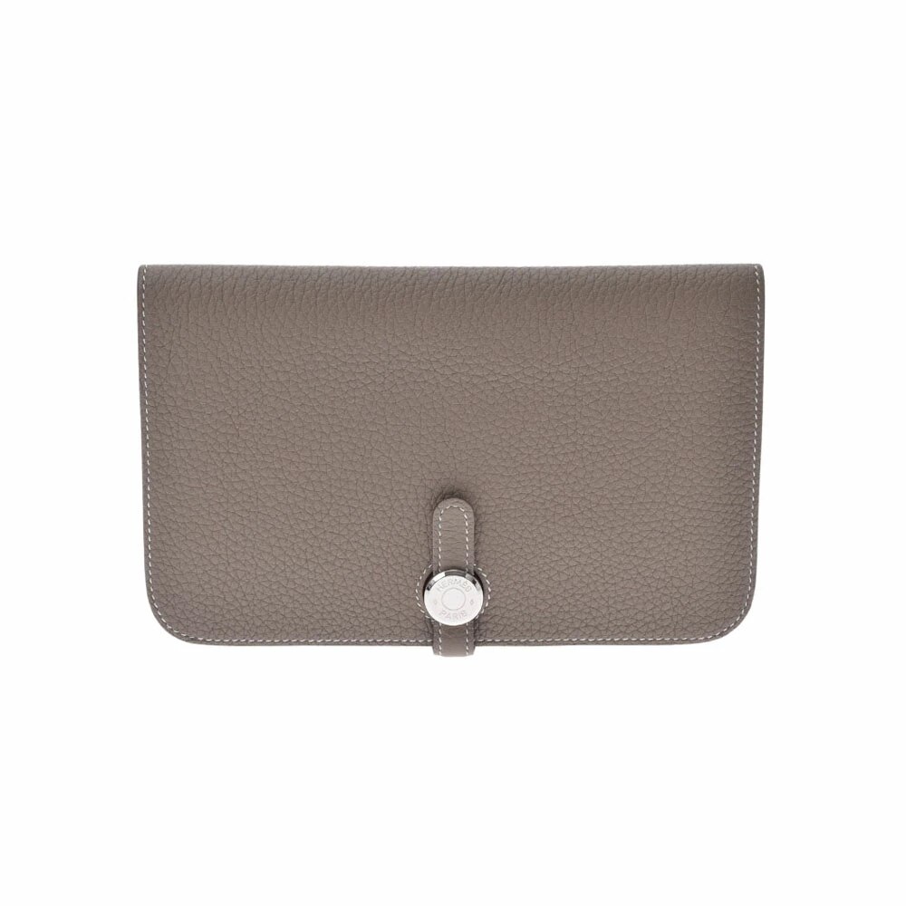 HERMES エルメス ドゴン GM エトゥープ シルバー金具 D刻印(2019年頃) ユニセックス トリヨンクレマンス 長財布 Aランク 中古 銀蔵
