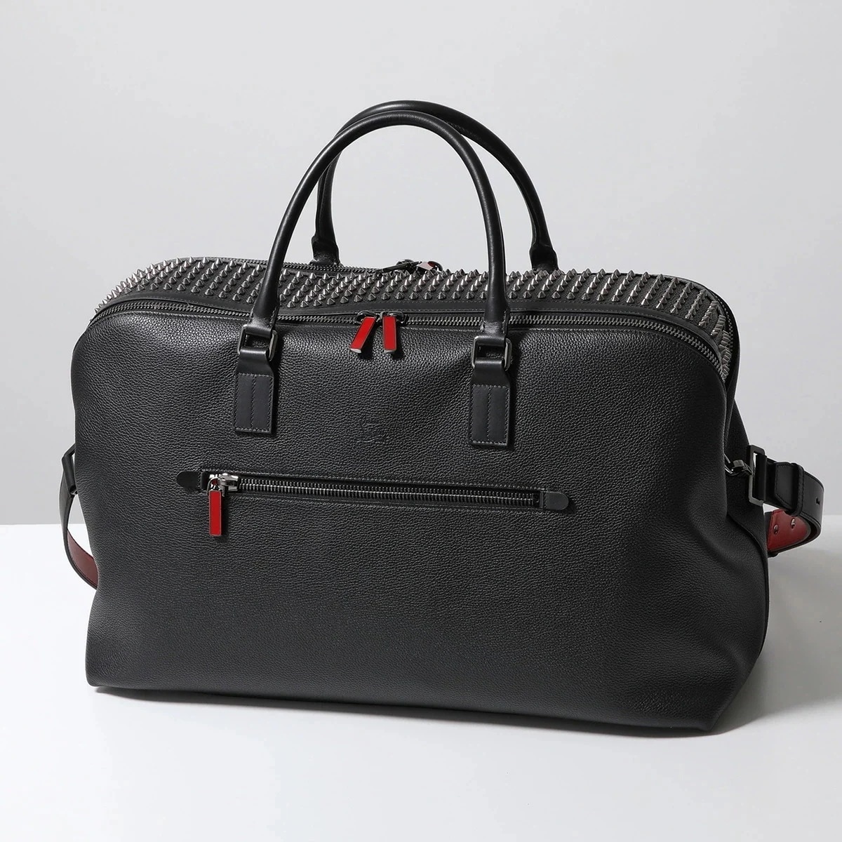 Christian Louboutin クリスチャンルブタン ボストンバッグ Funky ファンキー 3255029 メンズ レザー 軽量 鞄 B078/BLACK-GUNMETAL