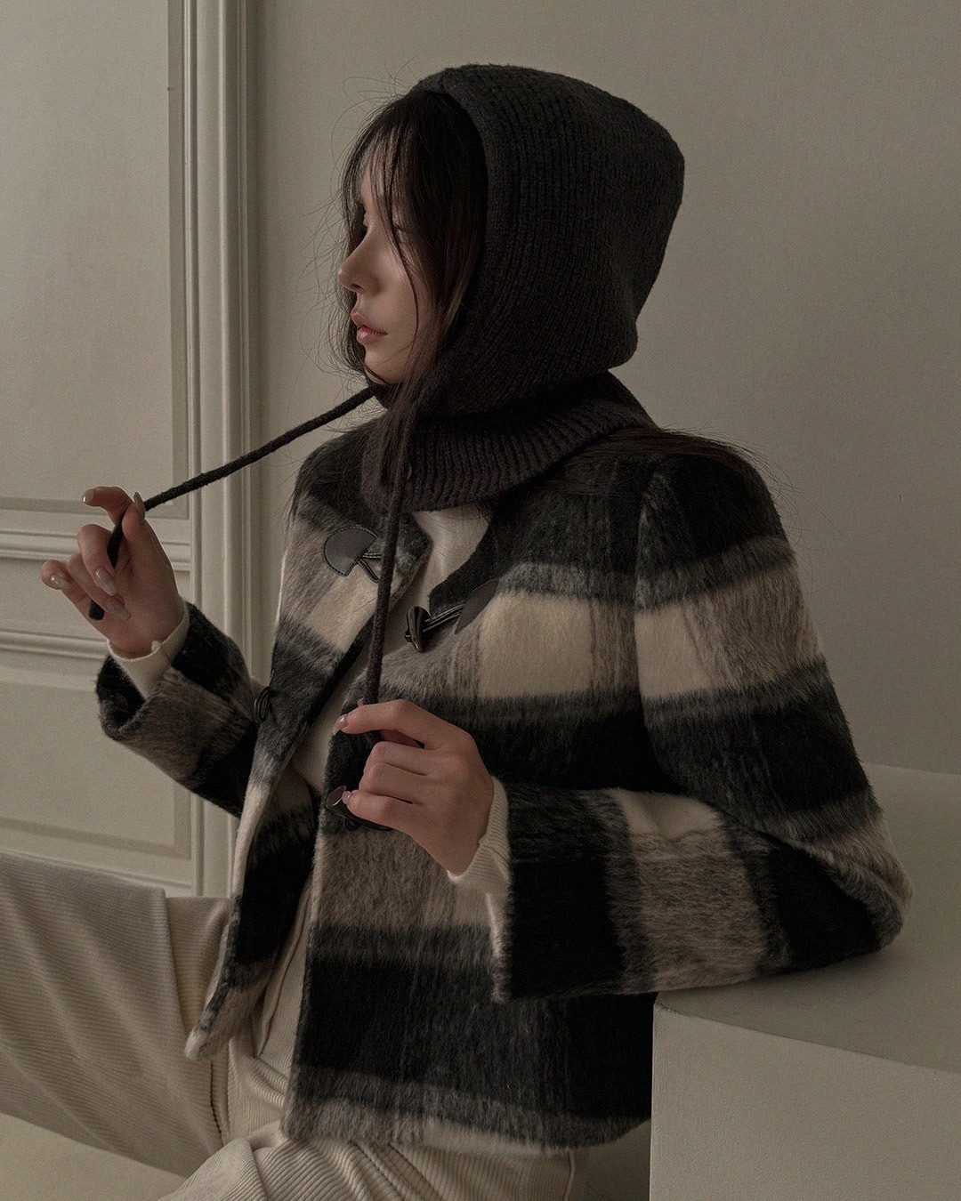 [MAYBINS] ダブルボタンリブバラクラバ