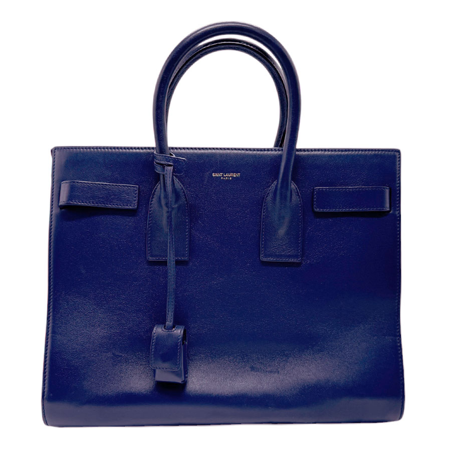 サンローラン SAINT LAURENT ショルダーバッグ ハンドバッグ サック ド ジュール レザー ネイビーブルー レディース 355153 z2488