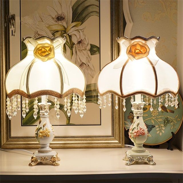 デスクライト LED 北欧 おしゃれ 卓上ライト 和風 レトロ アンティーク テーブルランプ 姫系 フェミニン 寝室 部屋 ベッドサイドランプ 花柄 シンプル 間接照明