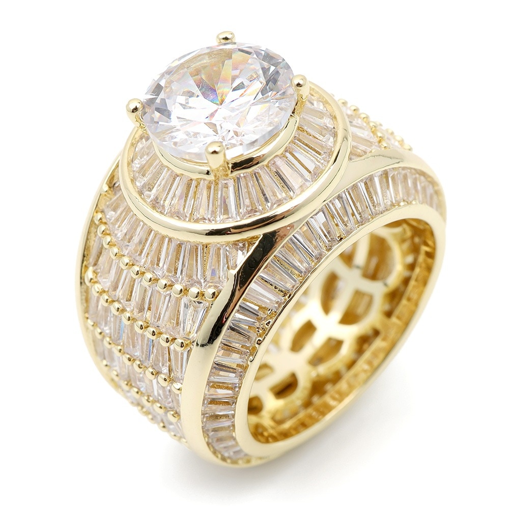 パヴェCZカレッジリング 18K [r289-gold]