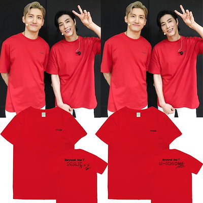B1 新品　東方神起　公式　WITH 半袖Tシャツ　レッド　L 東方神起 Bigeast ビギストTシャツ レッド M y2k - メルカリ