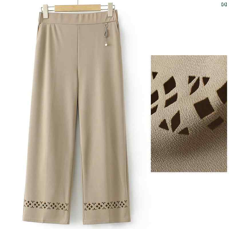 レディース ファッション おしゃれ 春夏 秋　冬 大人 上品 高級 マダム プレゼント 敬老日　おばあちゃん パンツ 夏 九分丈 式 ワイド レッグ ハイウエスト カジュアル パンツ 5,162円