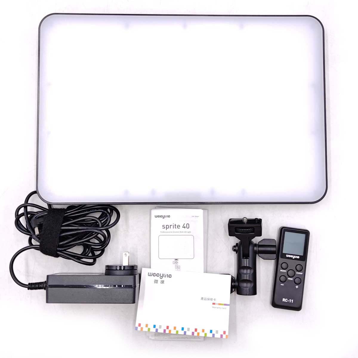 【中古】Weeylite Sprite40 撮影ライト 超薄型 APP制御付き RGB ビデオライト