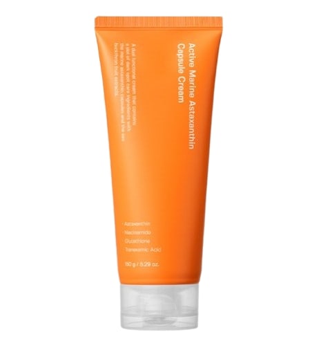 【トーンアップ集中ケア】アクティブマリンアスタキサンチンカプセルクリーム 150g 大容量 ナイアシンアミド グルタチオン トラネキサム酸 自然なトーン補正 保湿 弾力 カプセルクリー