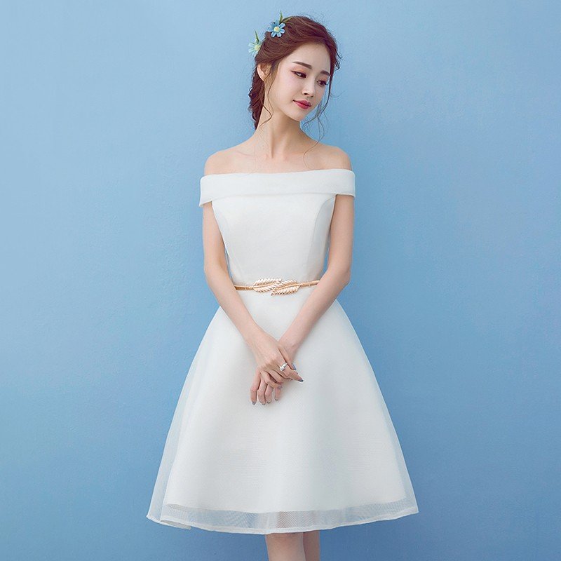 ウエディングミニドレス 安い ミニドレス 結婚式 白 パーティードレス 演奏会 二次会 ウェディングドレス 花嫁 サッシュリボン コンサート マタニティドレス