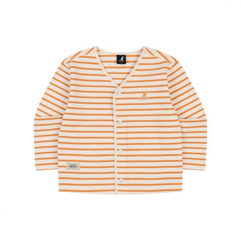 KANGOL KIDS ストライプジャージカーディガン オレンジ SA 0002