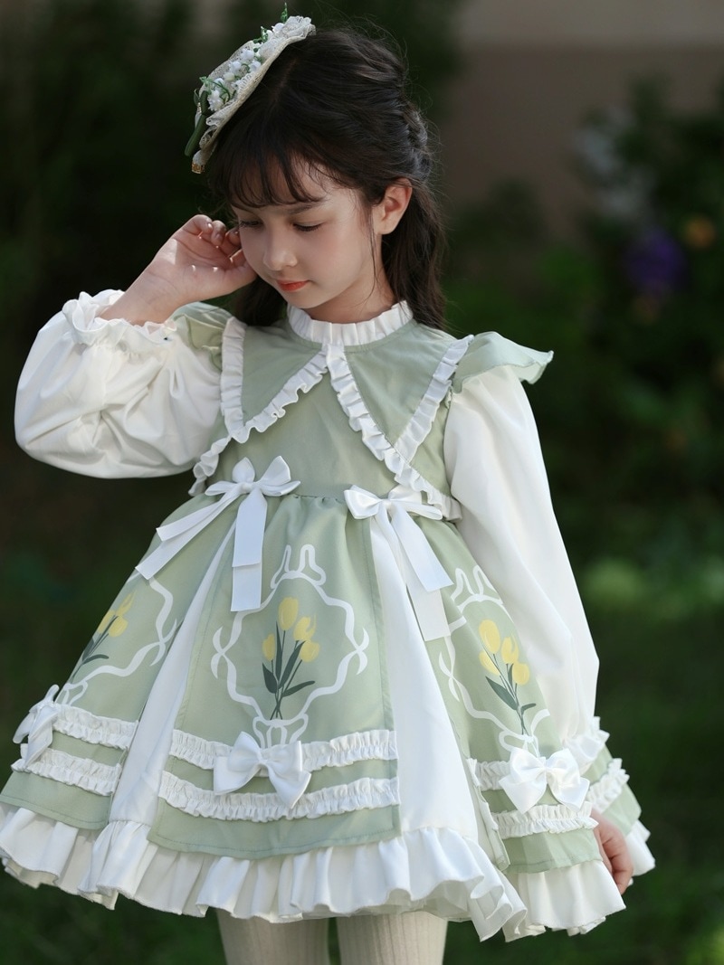 プリンセスドレス ロリータ ロリータ 刺繍長袖ドレス