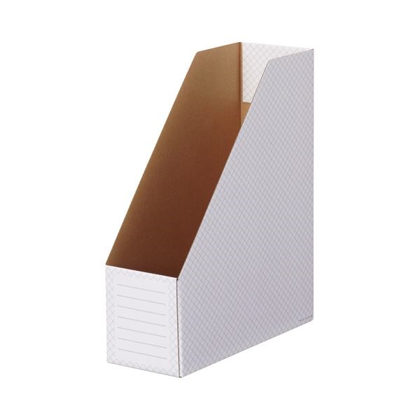 （まとめ） TANOSEE ボックスファイル（ホワイト） A4タテ 背幅100mm グレー 1パック（10冊） 10セット