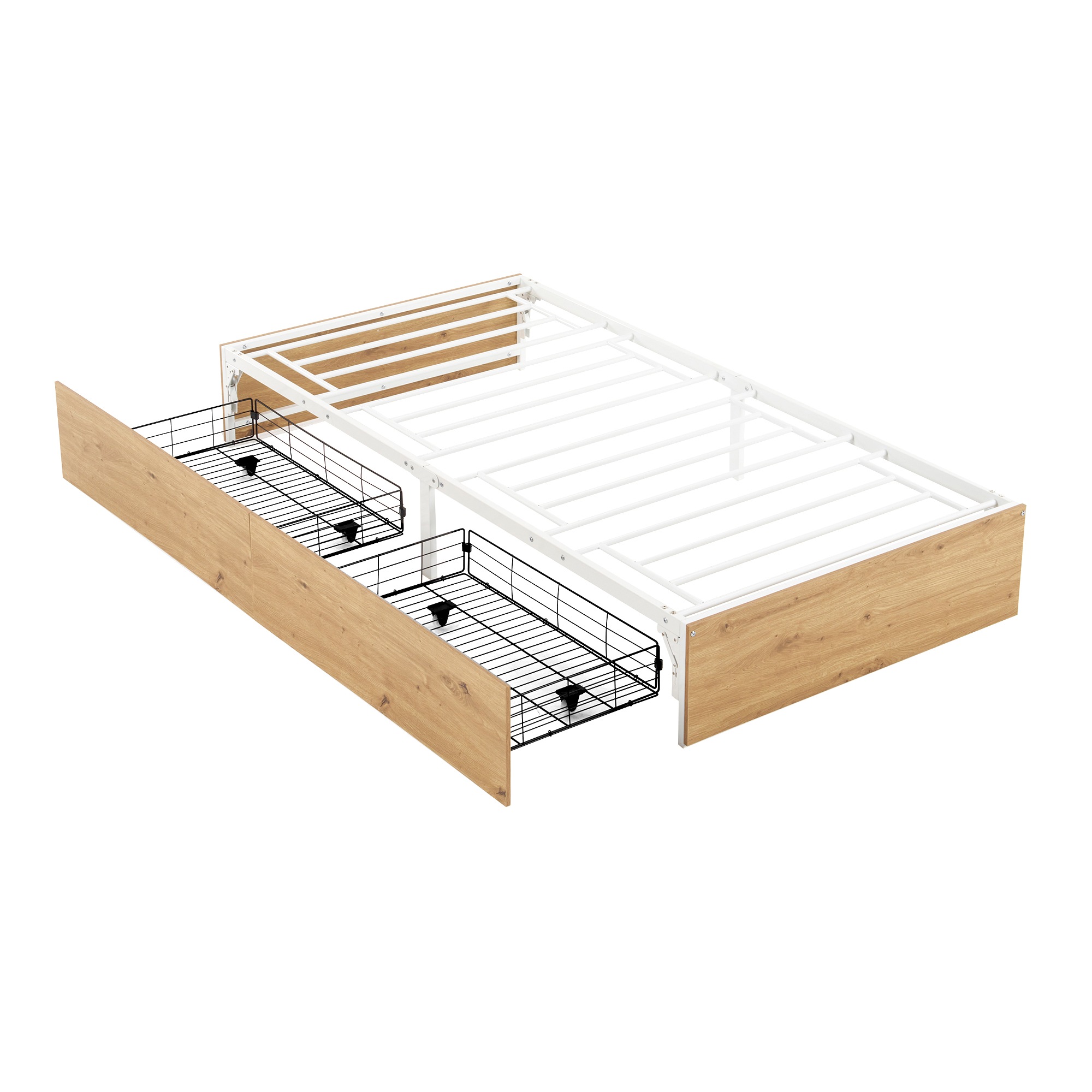 国内発送！【新作】【ホワイト】 パイプベッド 折りたたみ ベッドフレーム シングル 軽量 持ち運び 組立簡単 ベッド 広げるだけで完成折りたたみベッド 下収納 シングルベッド 収納 コンパクト 折畳ベ