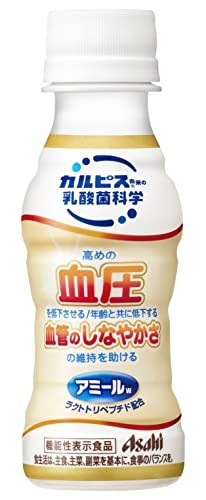 他サイト： カルピス由来の乳酸菌科学 アサヒ飲料 アミール W 100ml×30本 [ 機能性表示食品 : 高めの血圧を低下させる / 血管のしなやかさの維持を助ける ] [ 常温保存可能 ]の商品画像
