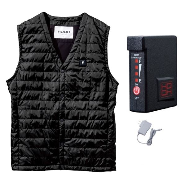 村上被服 1077 インナーヒートベスト ブラック LL バッテリーセット（服+バッテリー）