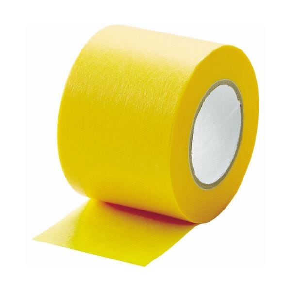 （まとめ）建築塗装用マスキングテープ 幅40mmx長さ18m イエロー 1パック（3巻）[x5]