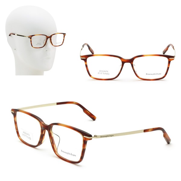 フレームのみ EZ5246-F/V 052 56 Ermenegildo Zegna メガネ 眼鏡 アジアンフィット ハバナ ゴールド