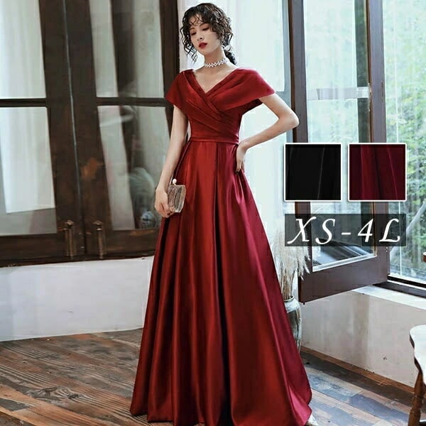 ドレス ミモレ丈ドレス オフショルダー 半袖 ロング丈 ミモレ丈 シンプル クラシカル 演奏会 ドレス 大人 ピアノ発表会 母親 結婚式 韓国 ロング 大きいサイズ 4L 体型カバー 謝恩会 卒業式