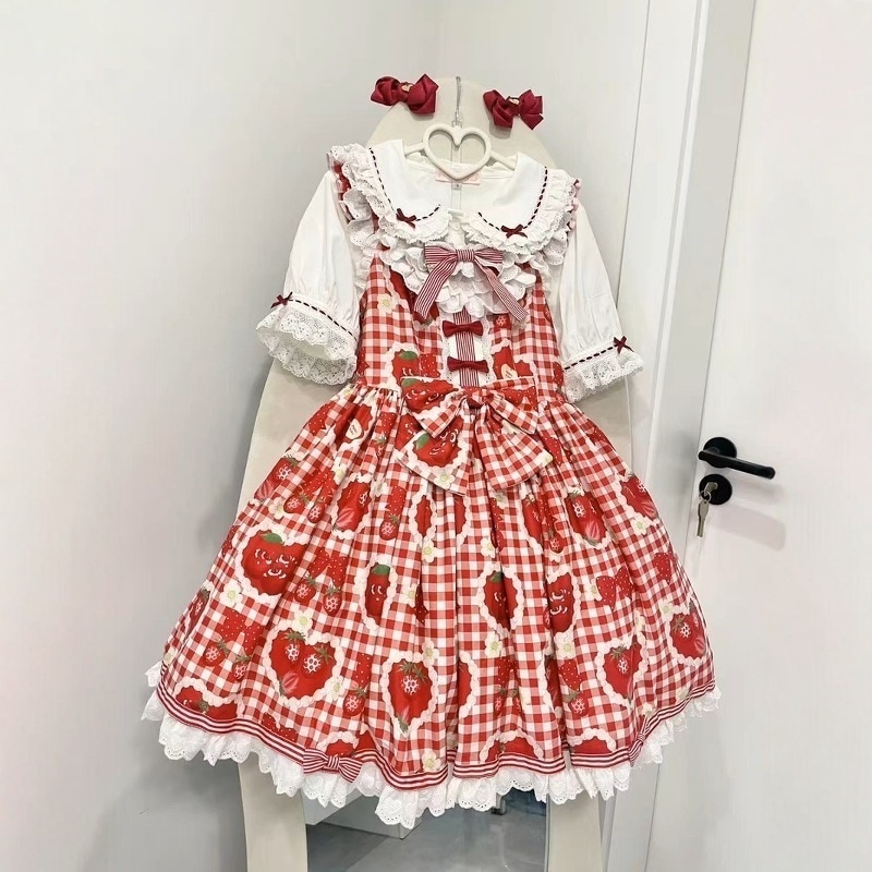 ロリータ長袖中にlolita子供襟とベルベットシャツjsk百合春夏かわいい上着がついています