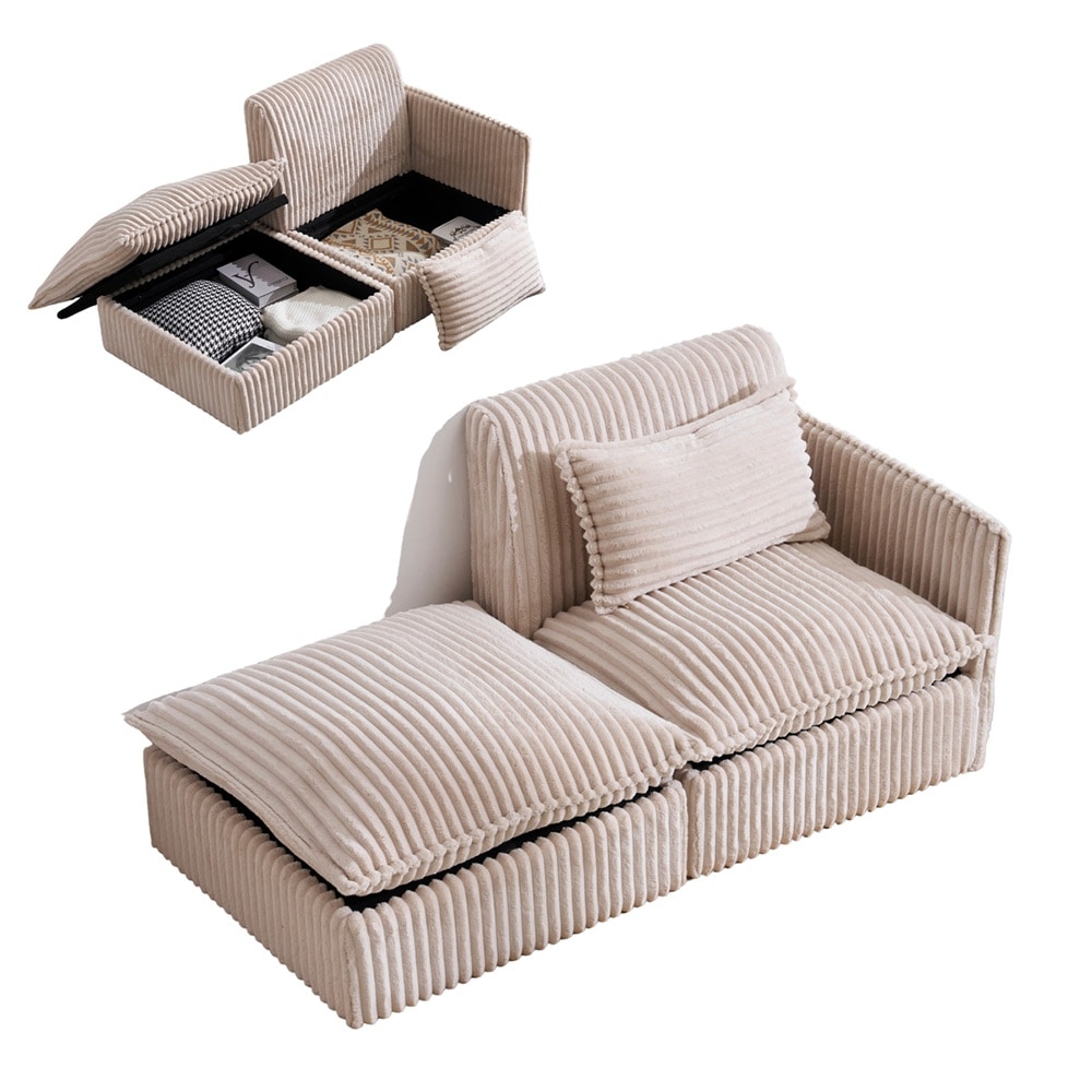 【国内即日発送】ソファー ソファーカウチ 2P 二人掛けソファ 収納付き オードマン付き ふわふわ 可愛い外観 組み合わせソファ 肌にやさしい 大容量の収納 枕付き ダイニング空間 一人暮らし