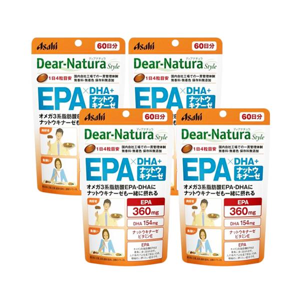 4個セット アサヒ ディアナチュラスタイル EPA×DHA＋ナットウキナーゼ