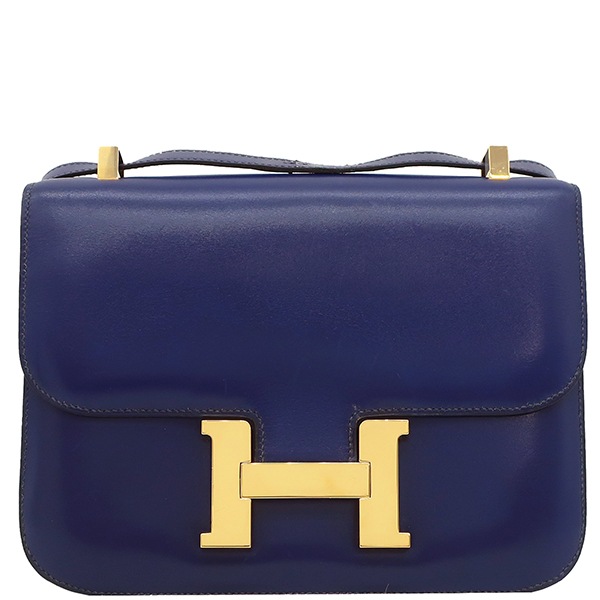 エルメス HERMES ショルダーバッグ コンスタンス 23 ボックスカーフ ブルー系 ゴールド金具 青 U刻印【中古】