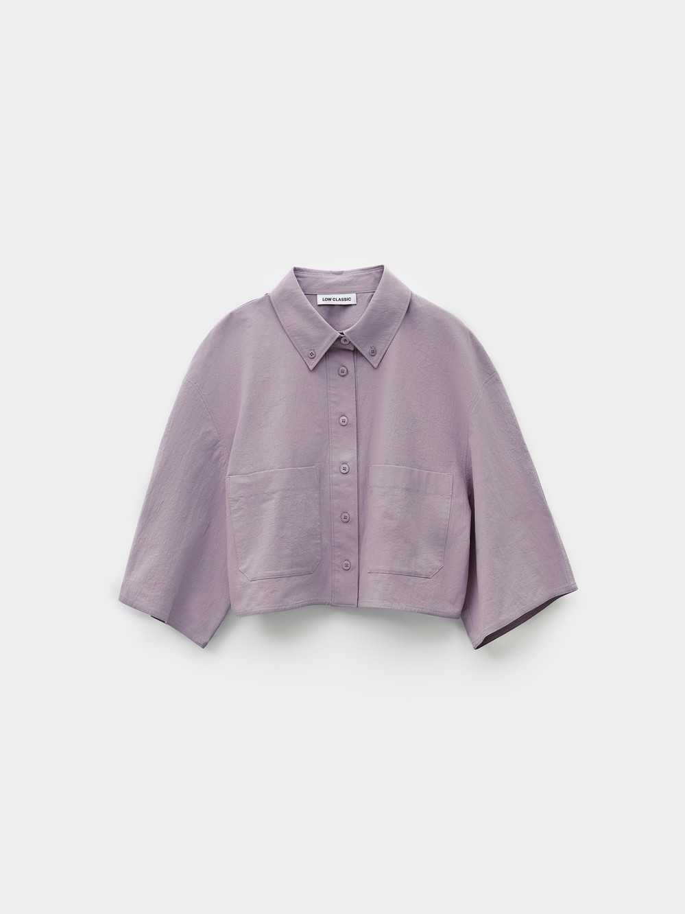 【LOW CLASSIC】 26SS HALF SLEEVE CROPPED SHIRT : LIGHT PINK