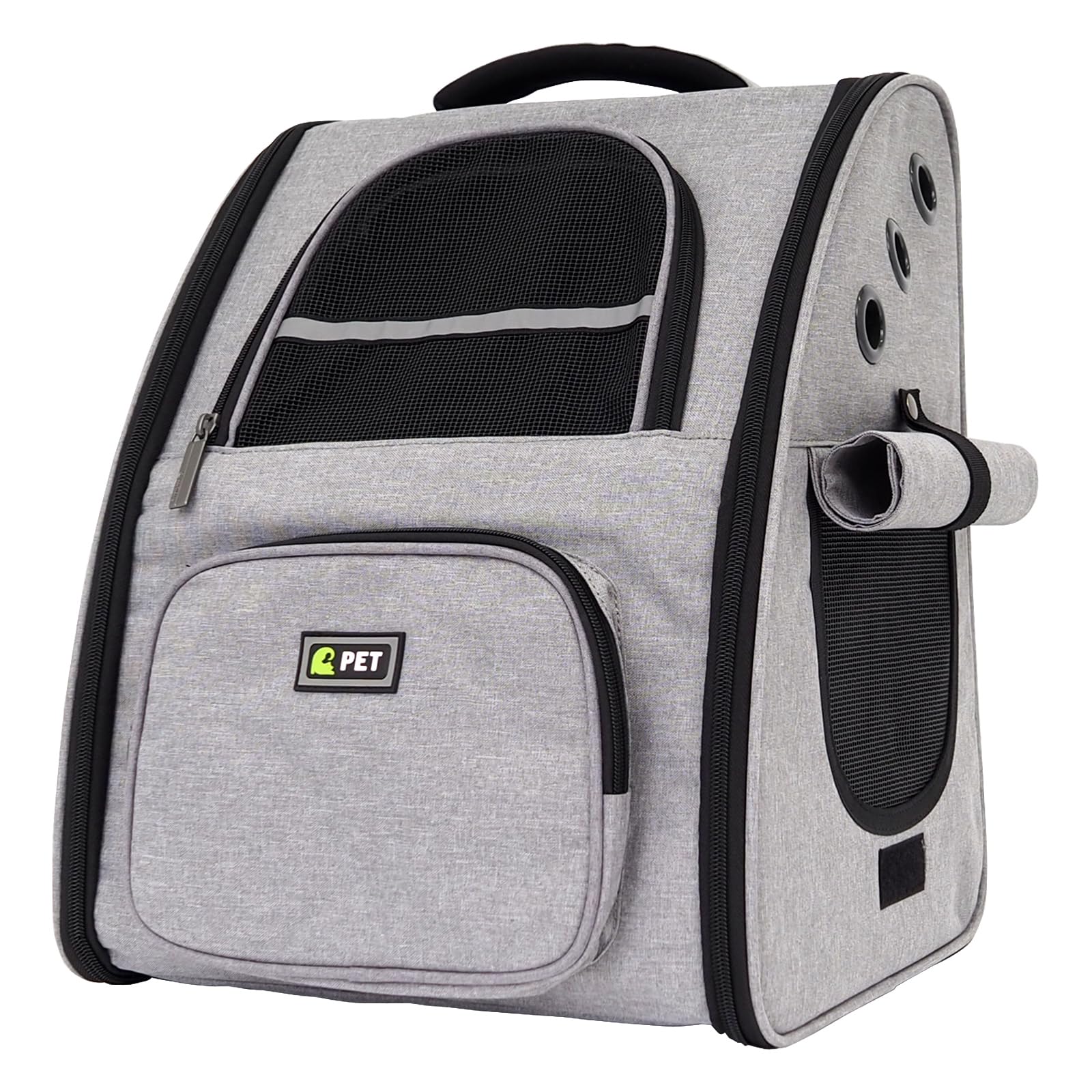 atRise [アットライズ] ペット キャリー 犬 猫 キャリーケース リュック キャリーバッグ お散歩バッグ 折りたたみ 防災グッズ (ライトグレー Aタイプ)