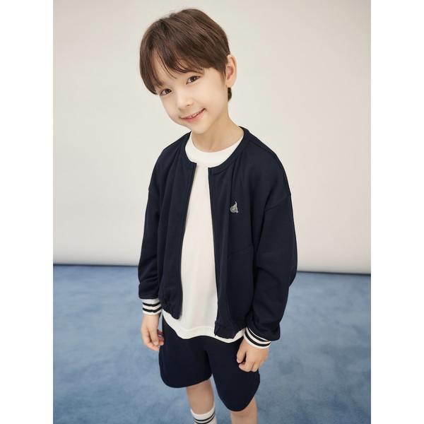 [BEANPOLE KIDS] ジップアップジャケット & 短パン & 半袖 3PCS 上下セット ネイビー (BI5741U01R)