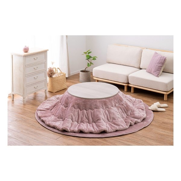 こたつ布団 メレンゲタッチ 約190cm 円形 洗濯機可 ピンク 240626632