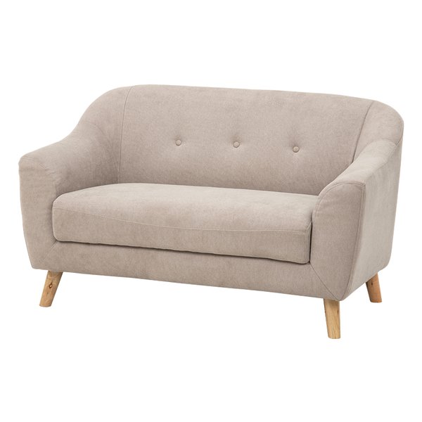 ソファー ベージュ・幅125×奥行68×高さ73 60 cm 2人掛け エメル-BE