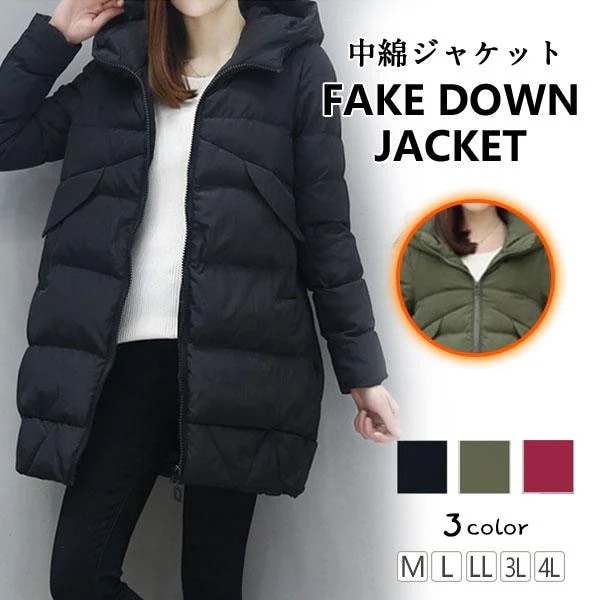 品大人気中綿ジャケットレディースアウターダウンコート厚ショート丈体型カバーフード付きおしゃれナチュラル防寒きれいめお出かけ軽い