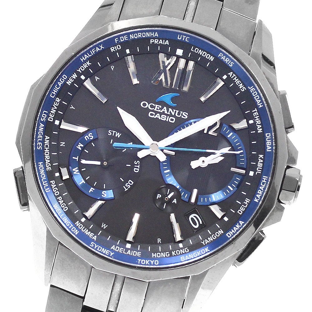 カシオ CASIO OCW-S3400B-1AJF オシアナス マンタ デイデイト ソーラー電波 メンズ _947439【中古】