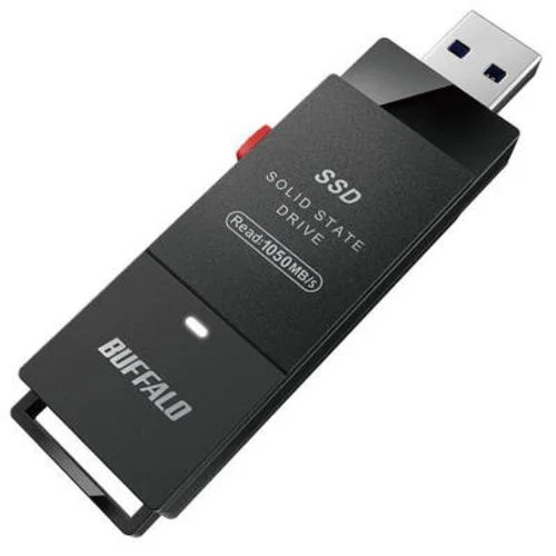BUFFALO SSDSCH2.0U3BA 外付けSSD 2TB USB-A＋USB-C接続 Mac Windows対応 ブラック