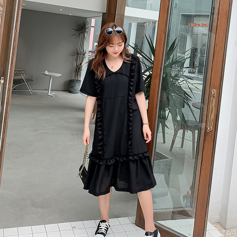 ワンピース 大きいサイズ 半袖 春夏 韓国 妊婦 マタニティ ゆったり きれいめ 3l 4xl 5l